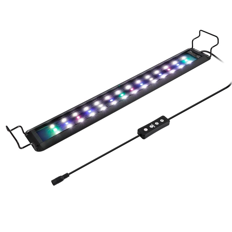 Hygger Advanced full-spectrum LED aquarium light with wired controller over a planted tank