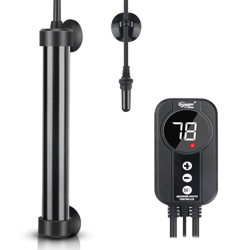 Hygger 200W titanium aquarium heater with external IC digital thermostat controller
