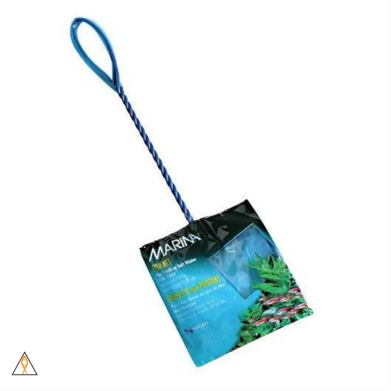 Marina fine nylon aquarium fish net with plastic-coated handle