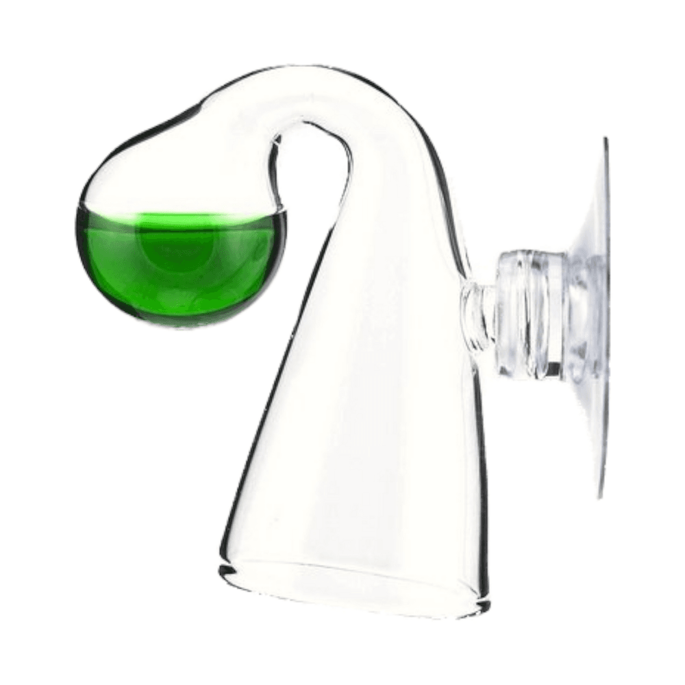 NilocG glass CO2 drop checker with indicator solution and suction cup for aquariums