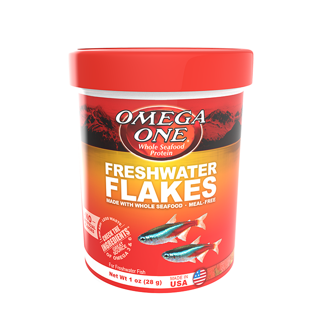 Omega One Freshwater Flakes fish food tub