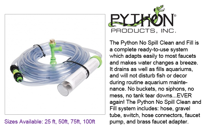 Python No Spill Clean and Fill 25 foot aquarium water changer with faucet adapter and gravel tube