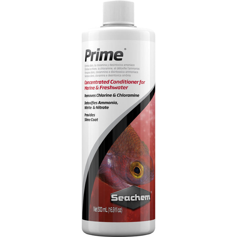 Seachem Prime 500 mL freshwater and saltwater aquarium water conditioner bottle